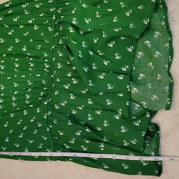 Anthropologie green summer top tie back - Picture 9 of 11